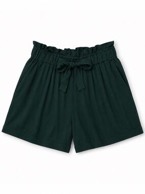 Maurices Dark Green Paperbag Waist Shorts with Bow